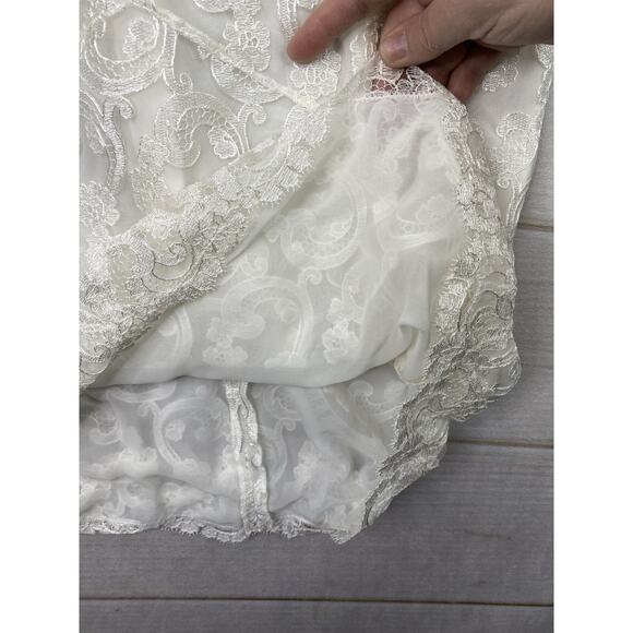 VICTORIA'S SECRET Slip Dress Lingerie XXL White Lace Strappy Back Halter - Picture 3 of 12